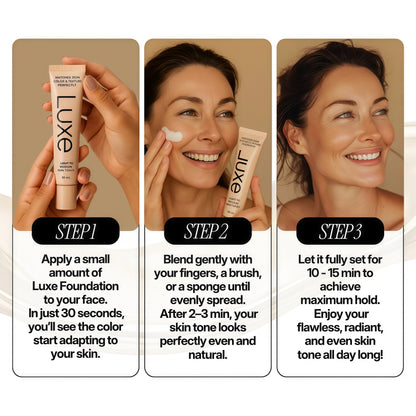 Luxe Color Changing Foundation for Women – Instantly Adapts to Your Skin Tone – Buildable Light-to-Medium Coverage – 12-Hour Wear – Natural Dewy Finish - Light